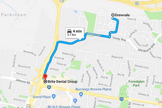 How close is Brite Dental Group to Drewvale QLD